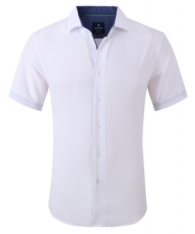 Men's Slim Fit Short Sleeve Performance Button Down Dress Shirt White $23.19 Dress Shirts