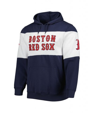 Men's Navy and White Boston Red Sox Stripe Pullover Hoodie $38.25 Sweatshirt