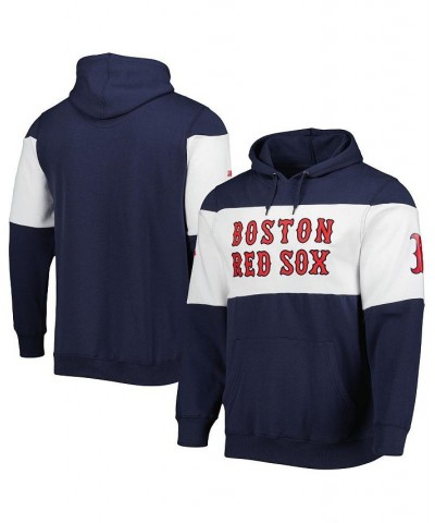 Men's Navy and White Boston Red Sox Stripe Pullover Hoodie $38.25 Sweatshirt