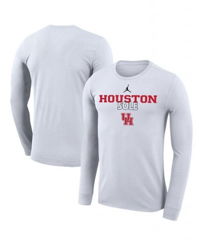 Men's Brand White Houston Cougars On Court Bench Long Sleeve T-shirt $22.50 T-Shirts