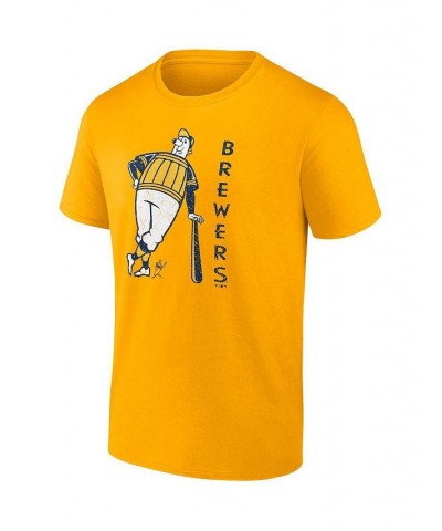 Men's Branded Gold Milwaukee Brewers Hometown Collection T-shirt $16.40 T-Shirts