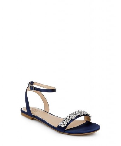 Women's Ohara Flat Evening Sandals Blue $44.55 Shoes