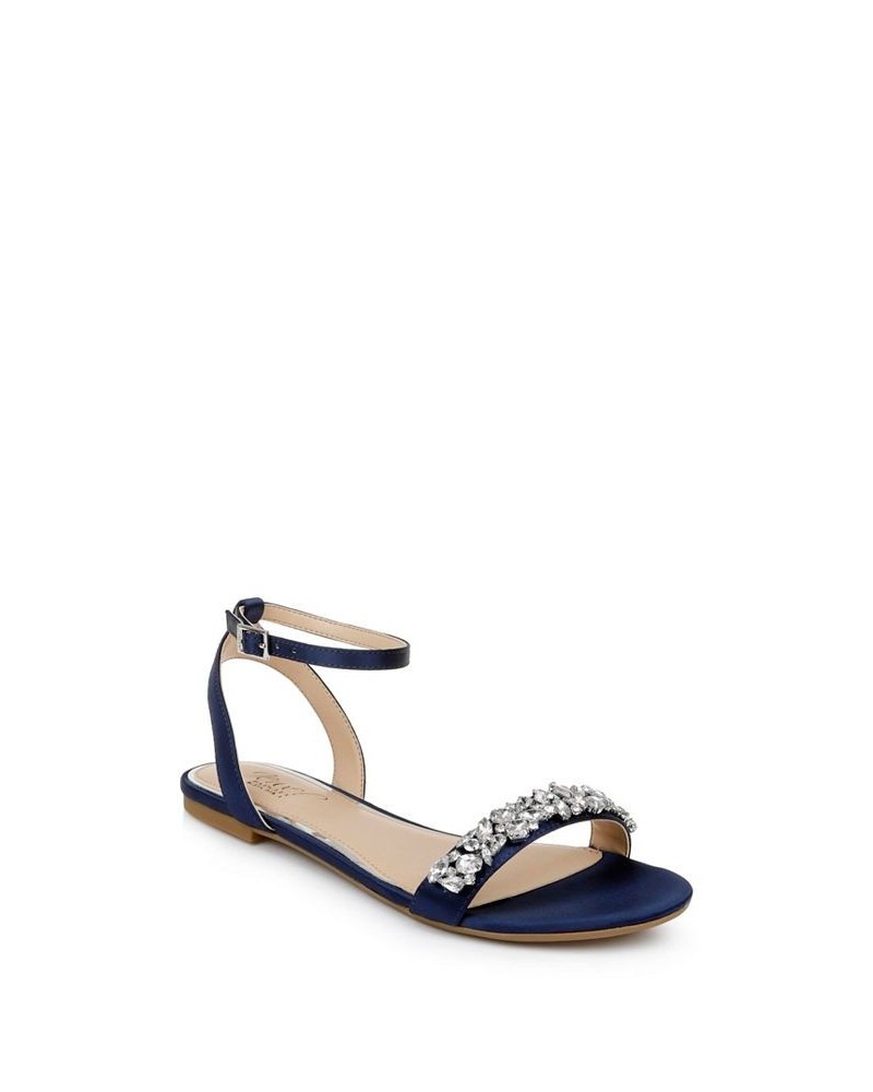 Women's Ohara Flat Evening Sandals Blue $44.55 Shoes