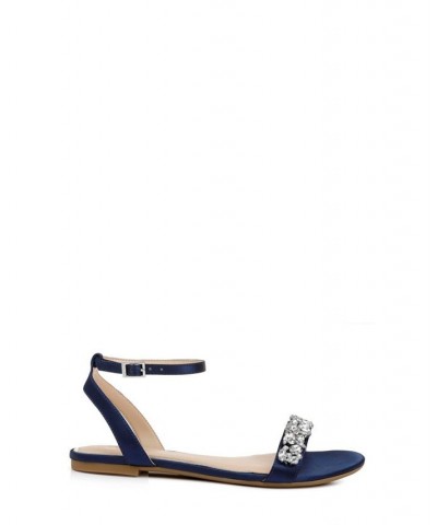 Women's Ohara Flat Evening Sandals Blue $44.55 Shoes