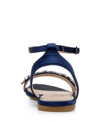 Women's Ohara Flat Evening Sandals Blue $44.55 Shoes