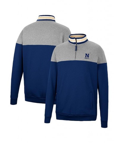 Men's Navy, Heather Gray Navy Midshipmen Be the Ball Quarter-Zip Top $33.60 Sweatshirt