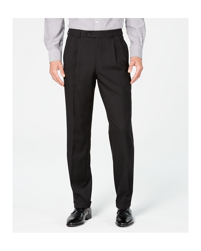 Men's Classic-Fit UltraFlex Stretch Black Pleated Suit Pants Black $55.00 Pants