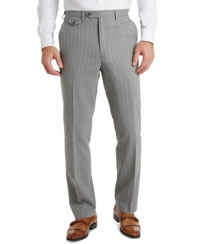 Men's Classic-Fit Pinstripe Suit Pants Gray $79.55 Suits