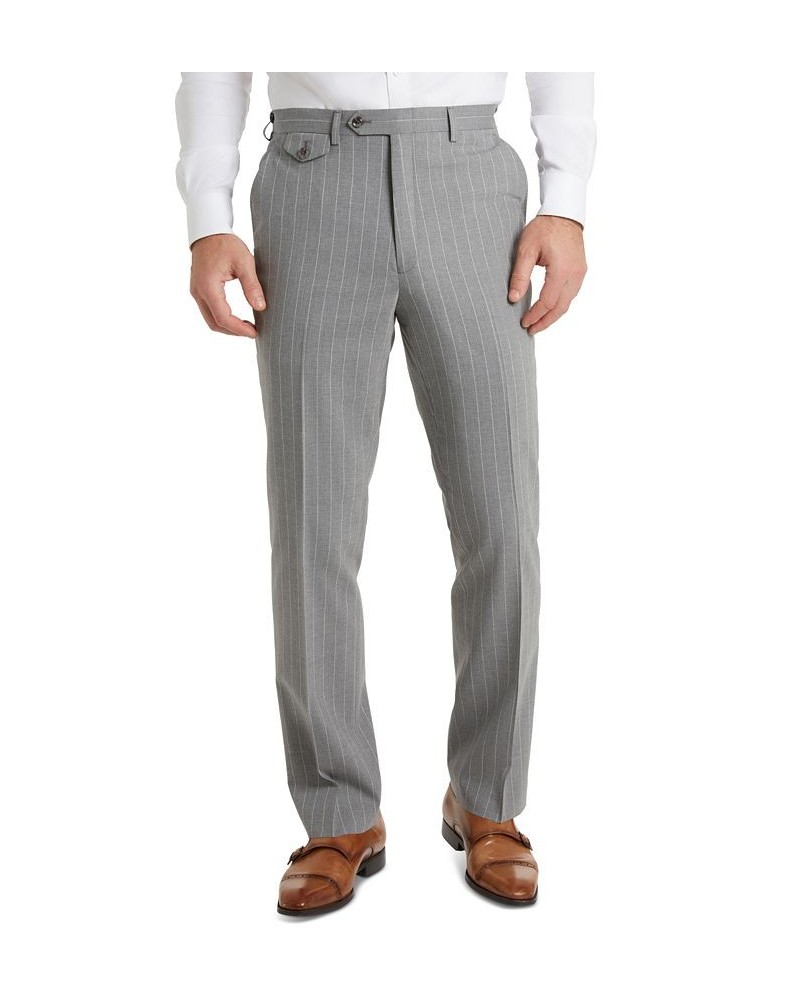 Men's Classic-Fit Pinstripe Suit Pants Gray $79.55 Suits