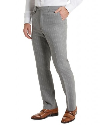 Men's Classic-Fit Pinstripe Suit Pants Gray $79.55 Suits