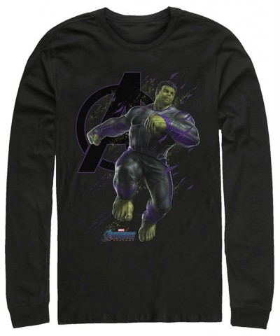 Marvel Men's Avengers Endgame Hulk Galaxy Jump, Long Sleeve T-shirt Black $20.39 T-Shirts