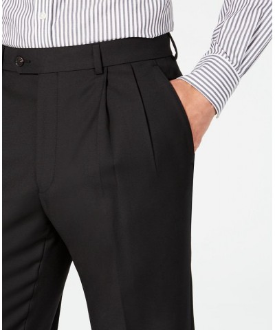 Men's Classic-Fit UltraFlex Stretch Black Pleated Suit Pants Black $55.00 Pants