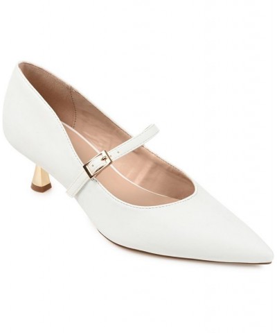 Women's Manza Kitten Heel White $43.00 Shoes