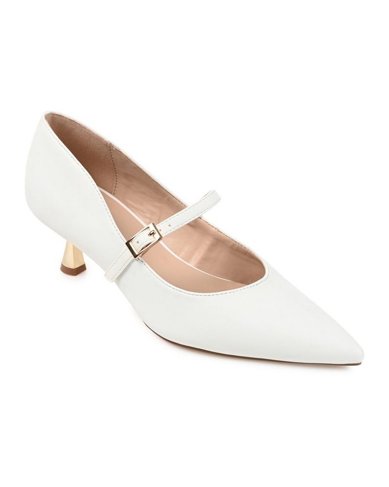 Women's Manza Kitten Heel White $43.00 Shoes