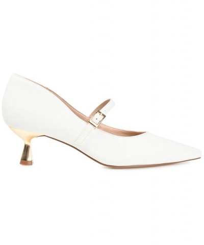 Women's Manza Kitten Heel White $43.00 Shoes