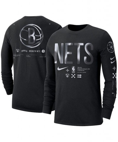 Men's Black Brooklyn Nets Essential Air Traffic Control Long Sleeve T-shirt $17.63 T-Shirts