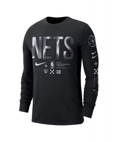 Men's Black Brooklyn Nets Essential Air Traffic Control Long Sleeve T-shirt $17.63 T-Shirts