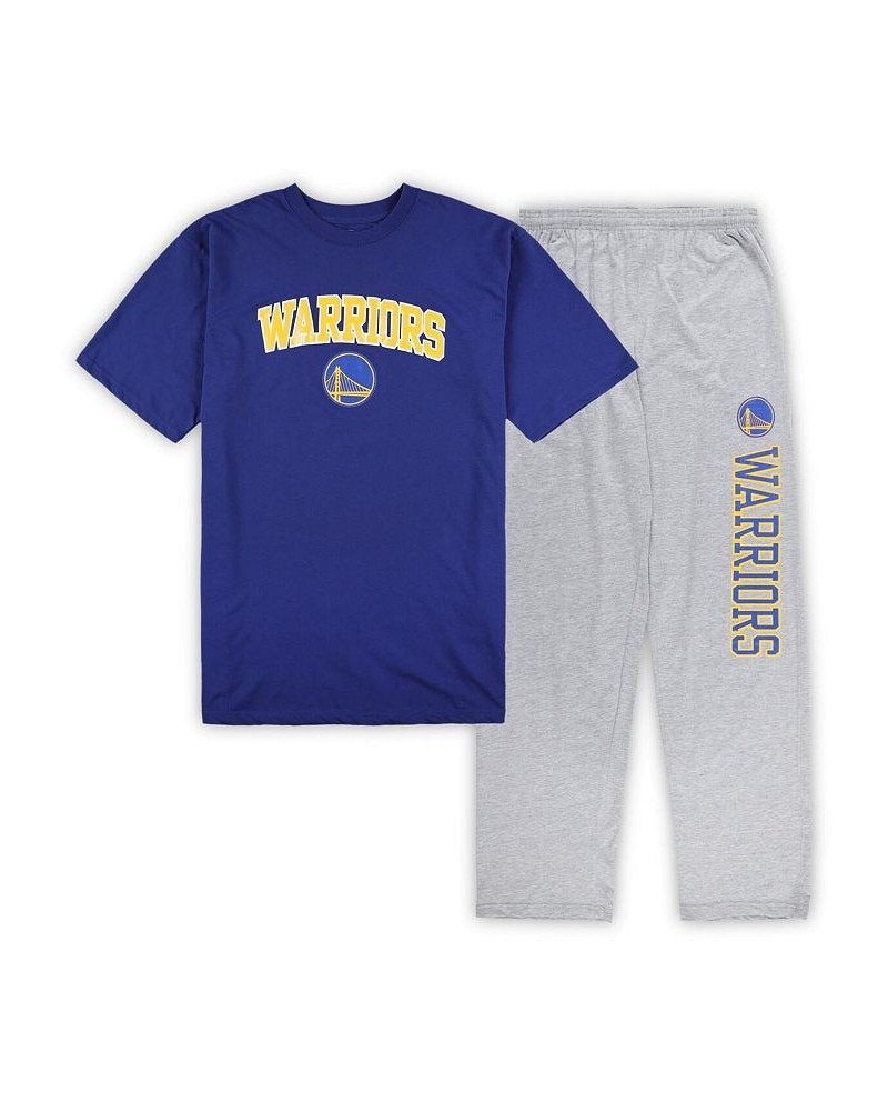 Men's Royal, Heather Gray Golden State Warriors Big and Tall T-shirt and Pajama Pants Sleep Set $42.50 Pajama