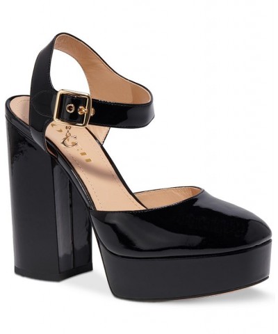 Women's Isabella Ankle-Strap Platform Block-Heel Pumps PD01 $82.25 Shoes