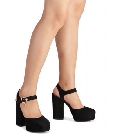 Women's Isabella Ankle-Strap Platform Block-Heel Pumps PD01 $82.25 Shoes