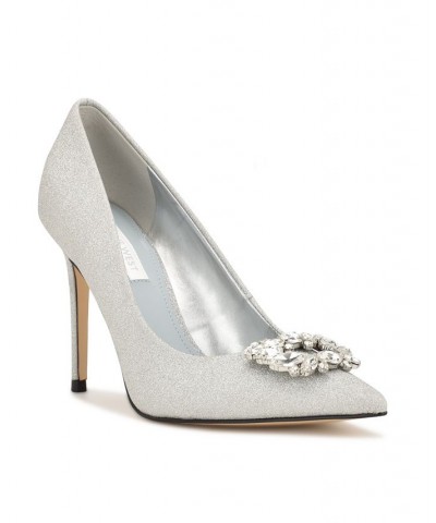 Women's Fana Bridal Pointy Toe Embellished Dress Pumps $65.33 Shoes