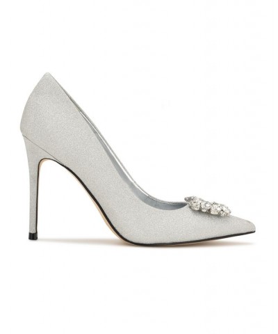 Women's Fana Bridal Pointy Toe Embellished Dress Pumps $65.33 Shoes