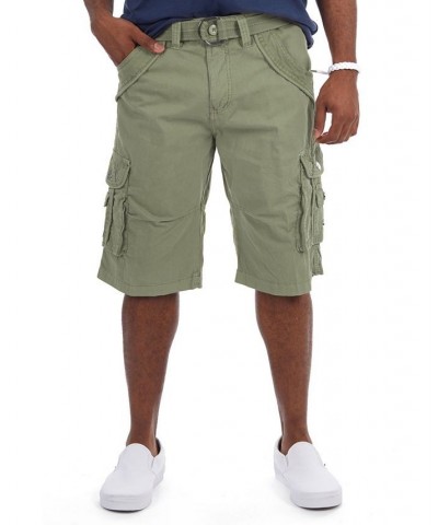 Men's Belted Double Pocket Cargo Shorts PD04 $19.95 Shorts