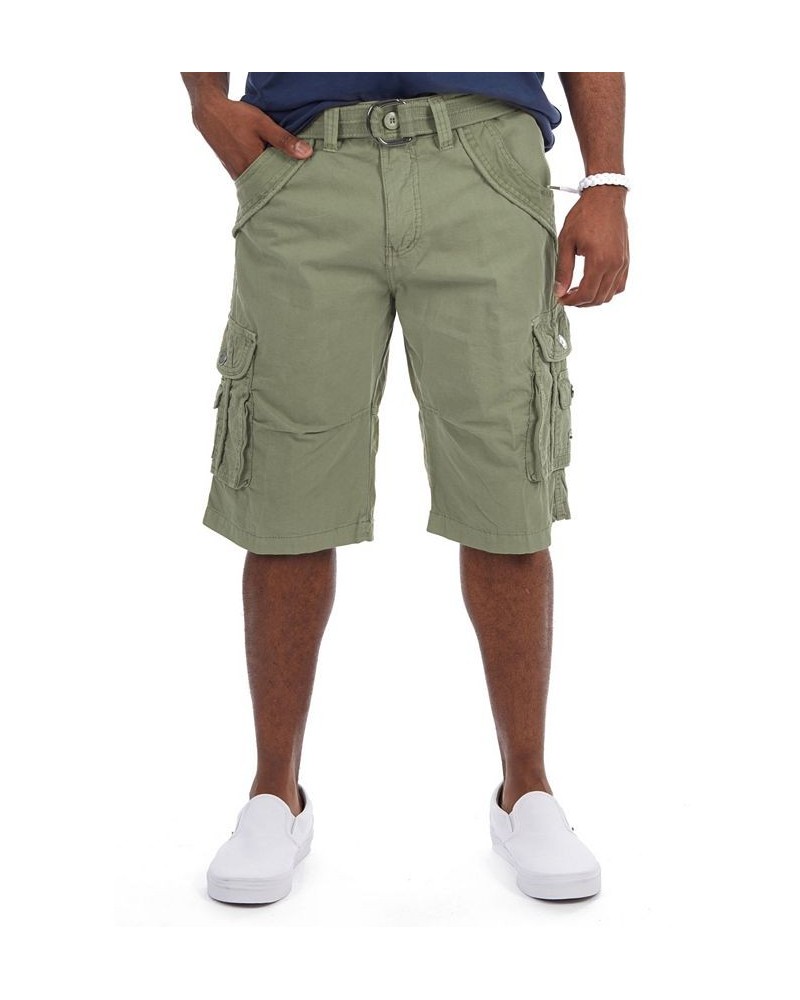 Men's Belted Double Pocket Cargo Shorts PD04 $19.95 Shorts