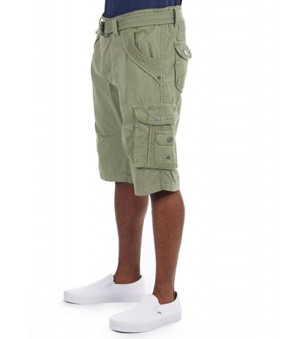 Men's Belted Double Pocket Cargo Shorts PD04 $19.95 Shorts