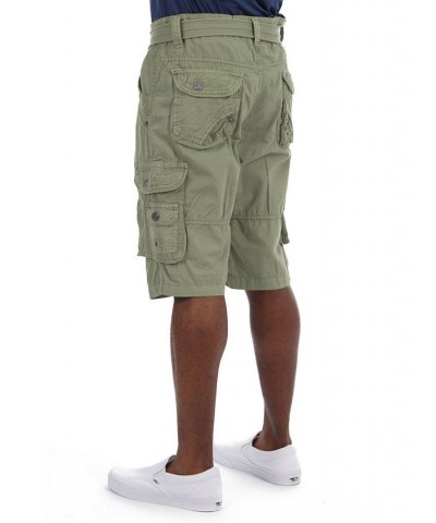 Men's Belted Double Pocket Cargo Shorts PD04 $19.95 Shorts