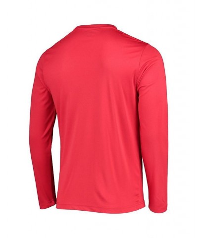 Men's Scarlet Nebraska Huskers Wordmark Slash Long Sleeve T-shirt $20.25 T-Shirts