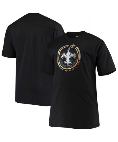 Men's Big and Tall Black New Orleans Saints Color Pop T-shirt $19.43 T-Shirts