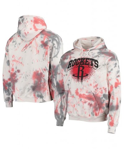 Men's Cream Houston Rockets Tie-Dye Pullover Hoodie $32.85 Sweatshirt