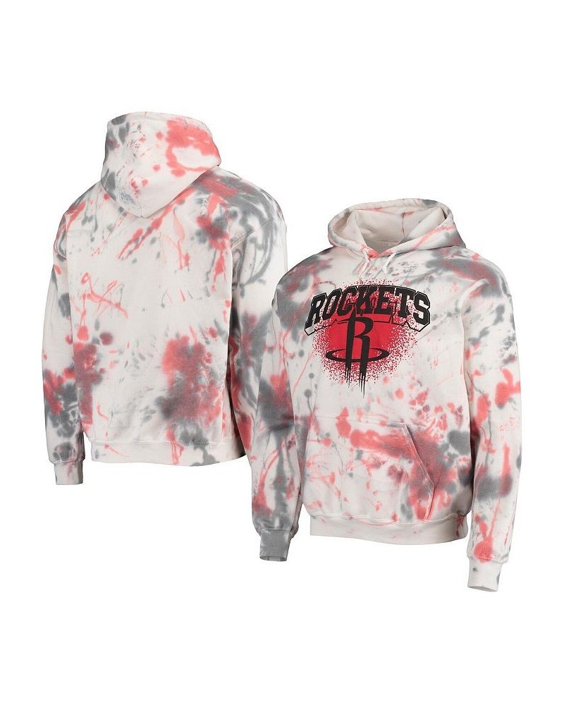 Men's Cream Houston Rockets Tie-Dye Pullover Hoodie $32.85 Sweatshirt