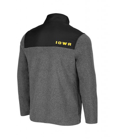 Men's Heathered Charcoal, Black Iowa Hawkeyes Huff Snap Pullover $38.24 Sweatshirt