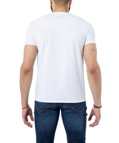 Men's White Tiger on Water Rhinestone T-shirt White $24.30 T-Shirts