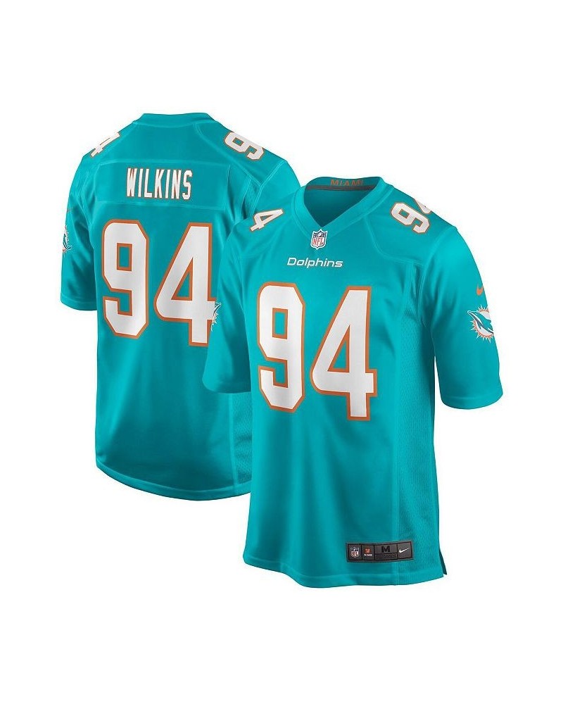 Men's Christian Wilkins Aqua Miami Dolphins Game Jersey $36.38 Jersey