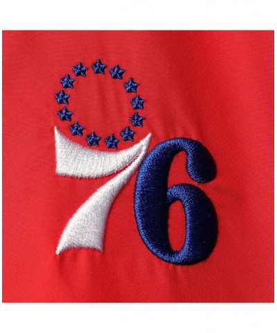 Men's Red, Royal Philadelphia 76Ers 75Th Anniversary Courtside Windrunner Raglan Hoodie Full-Zip Jacket $53.99 Jackets