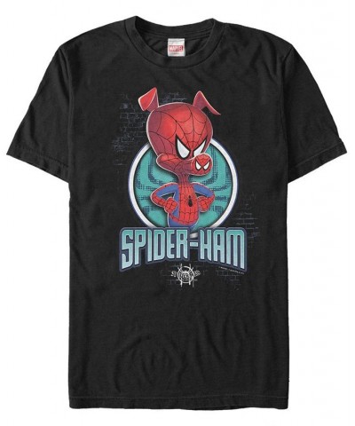 Marvel Men's Spider-Man Into The Spiderverse I Am Spider-Ham Short Sleeve T-Shirt Black $17.50 T-Shirts