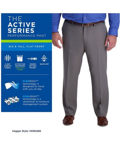 Men's Big & Tall Active Series Classic-Fit Performance Stretch Dress Pants Gray $22.00 Pants