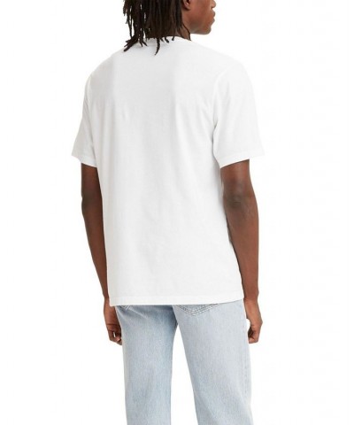 Men's Relaxed Fit Box Tab Logo Crewneck T-shirt White $15.05 T-Shirts