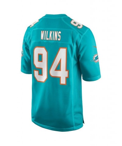 Men's Christian Wilkins Aqua Miami Dolphins Game Jersey $36.38 Jersey