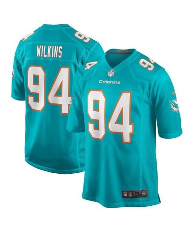 Men's Christian Wilkins Aqua Miami Dolphins Game Jersey $36.38 Jersey