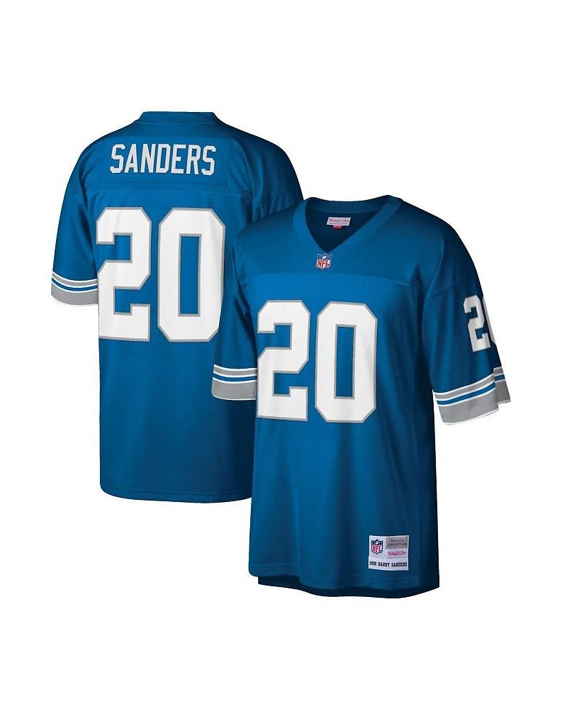 Men's Barry Sanders Blue Detroit Lions Big and Tall 1996 Retired Player Replica Jersey $54.40 Jersey