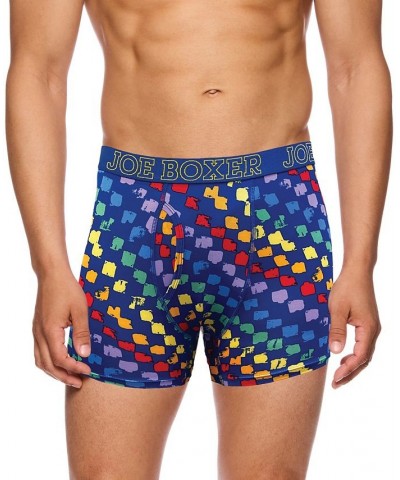 Men's Checker Stamp Boxer Briefs, Pack of 4 Multi $28.32 Underwear