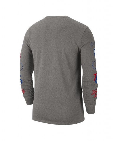 Men's Heather Charcoal Philadelphia 76ers 2022/23 City Edition Essential Expressive Long Sleeve T-shirt $22.36 T-Shirts